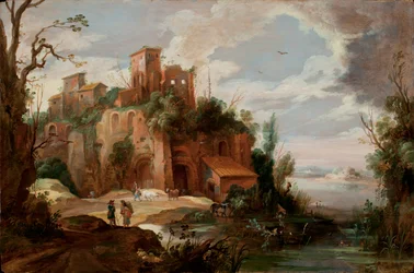 Italian landscape with Ruins
